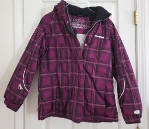 ZeroXposur Kids Plaid Puffer Jacket - Purple and Black